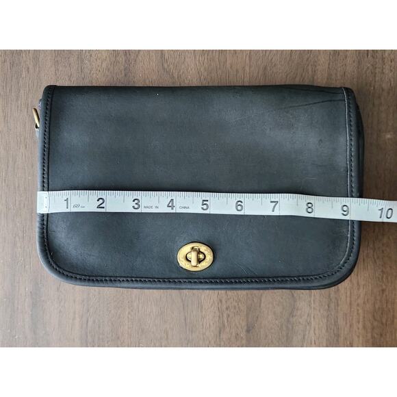 Vtg 70s Coach NYC Made In USA Black Leather Crossbody Bag 196-4734 Read - Picture 11 of 14
